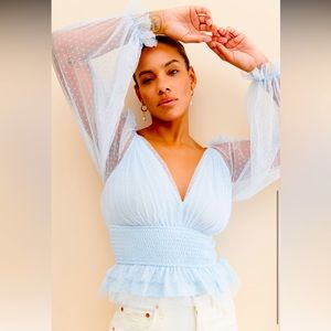 En Elly - Mesh Babydoll Blouse